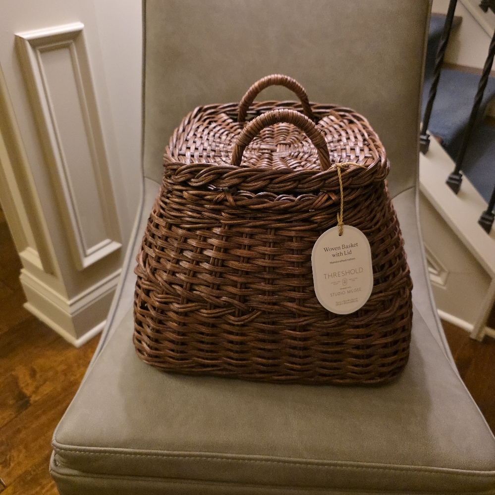 Studio Mcgee Threshold Rattan Basket Square Dark Brown Target 2025 - Picture 3 of 14